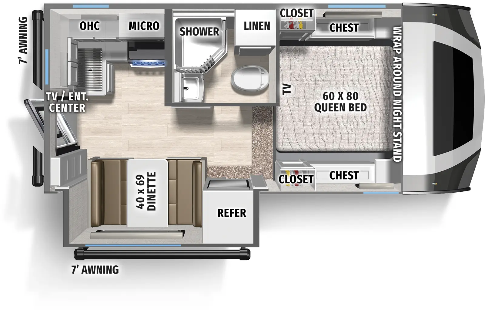 Real Lite Truck Camper HS-2114 Floorplan